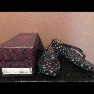 Tory Burch Navy floral sandals